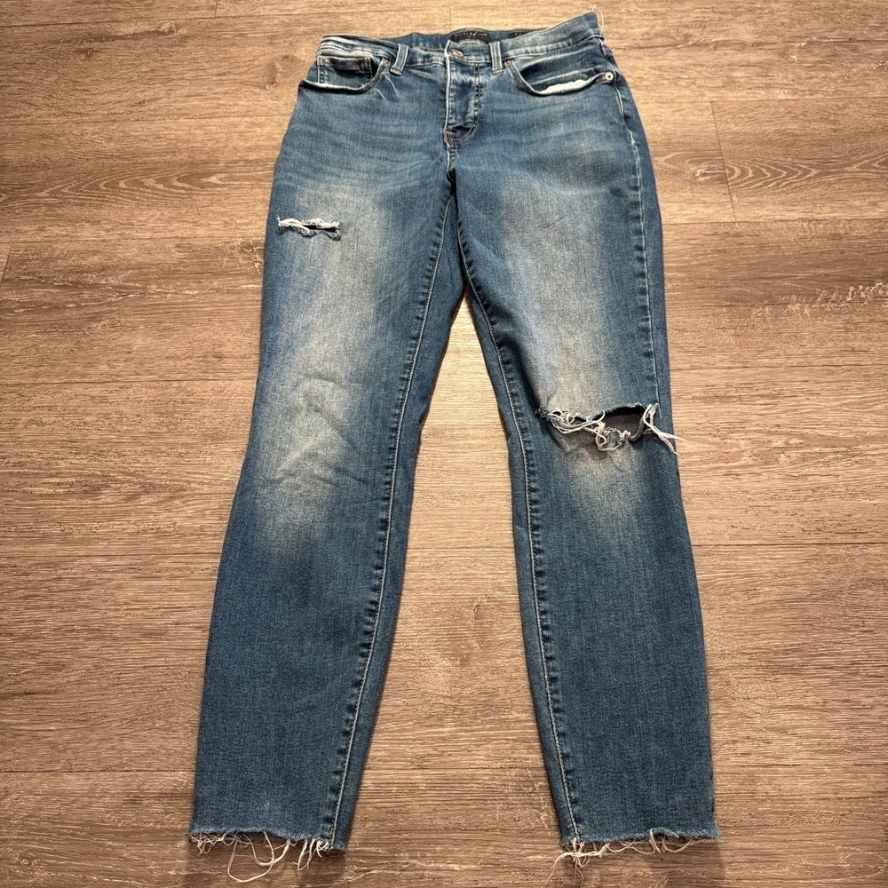 Lucky Brand Jeans‎ Womens 6 Blue Denim Mid Rise Skinny Ava Stretch 26x26 Cotton